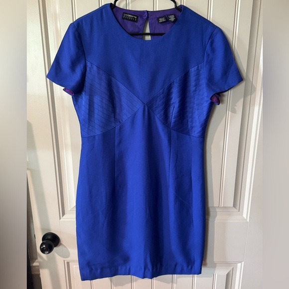 3/for $15 🍒 LIZ CLAIBORNE Royal Blue Sheath Mini Dress (Size 12) 💙 - Picture 3 of 11